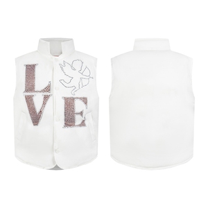 VIGB 原创国潮美式小众冬季设计感加厚马甲重工镶钻学院休闲外套