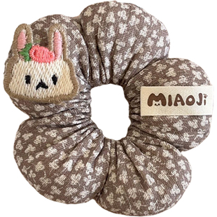 儿童韩版花朵碎花格子大肠发圈小女孩蝴蝶结毛绒球球扎丸子头头绳