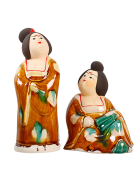 汉魏古窑仿古唐三彩诗词歌赋唐仕女摆件手工制家居装饰送老师礼物