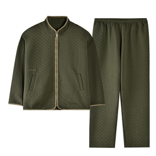 睡衣男款春秋加厚纯棉夹层空气棉2026新款秋冬季薄夹棉外穿家居服