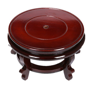 花盆底座托盘木质酒坛高脚家用垫子花瓶鱼缸小型摆件圆形客厅承重