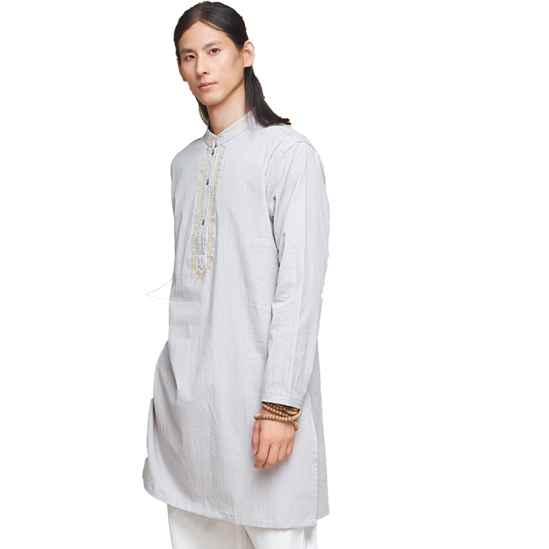 冥想长袖男印度大师禅修瑜伽服棉