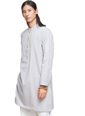 冥想长袖男印度大师禅修瑜伽服棉