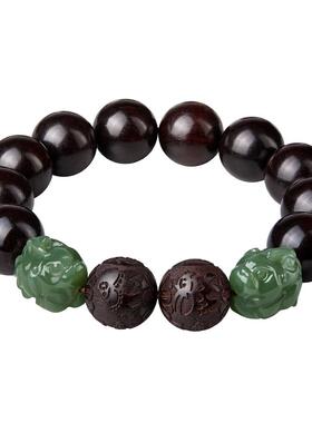 小叶紫檀手串和田玉貔貅六合生肖