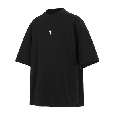 吉业重工2025春夏新款机能风基础宽松刺绣T恤男女休闲圆领短袖潮