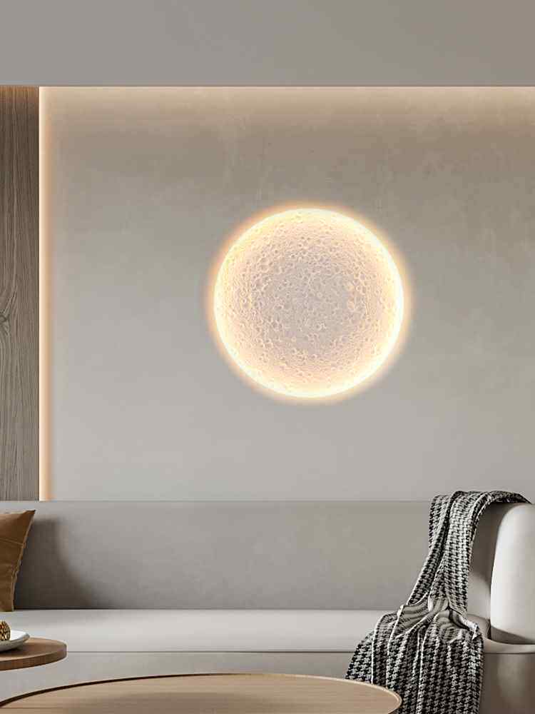 无主灯石膏射灯嵌入式无边框防眩目筒灯客厅天花灯背景墙月球壁灯