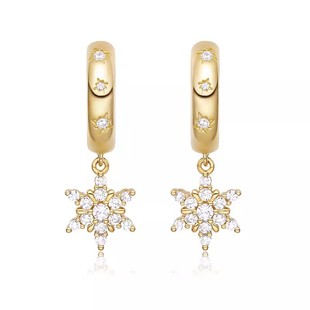 何方HEFANG刘亦菲同款黄亦玫耳环玫瑰的故事星光雪花耳环奢耳