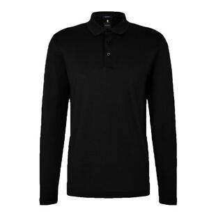 【100%羊毛】BOSS博斯 男刺绣装饰长袖休闲Polo领针织衫