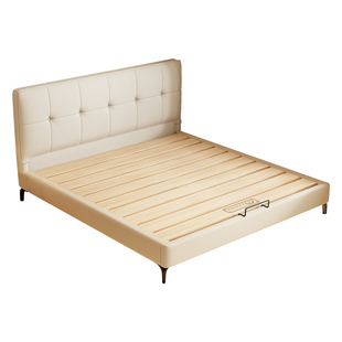 纯实木榫卯床小户型齐边薄床头静音互不干扰可定制加厚排骨架床架