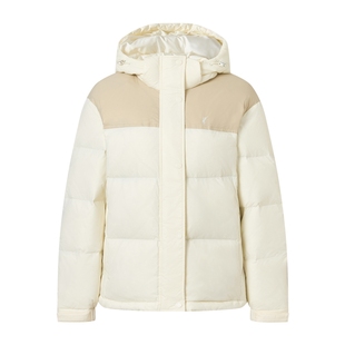 POLOWALK女装羽绒服厚款2025冬季新款女士羽绒服连帽撞色保暖外套