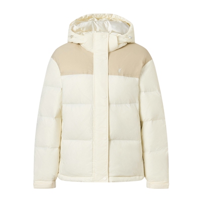 POLOWALK女士羽绒服厚款连帽撞色