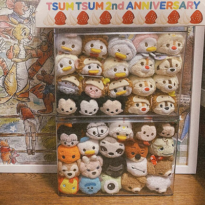 松松收纳亚克力娃娃挂件展示盒透明叠叠乐毛绒公仔小玩偶置物架子