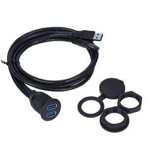 面板USB双口防水数据信号延长线  HDMI高清Type-C板端RJ45连接器