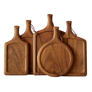 实木牛排餐盘日式木质披萨盘牛扒木板餐具木盘子木头托盘西餐摆盘