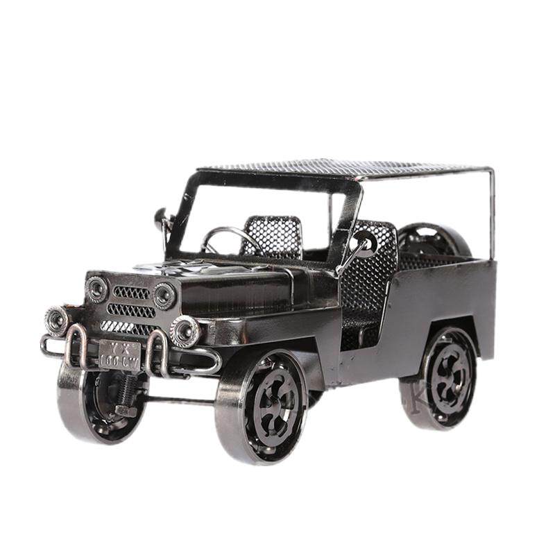 创意手工艺摆件铁艺越野吉普车装饰品个性强悍金属汽车模型小礼物