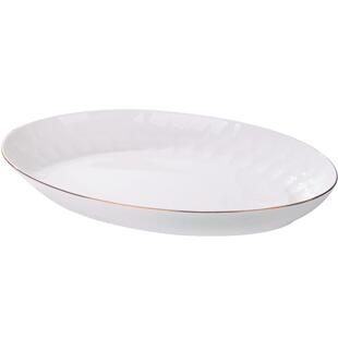 鱼盘家用陶瓷蒸鱼盘子新款金边轻奢椭圆长方形大号高级感装鱼盘碟