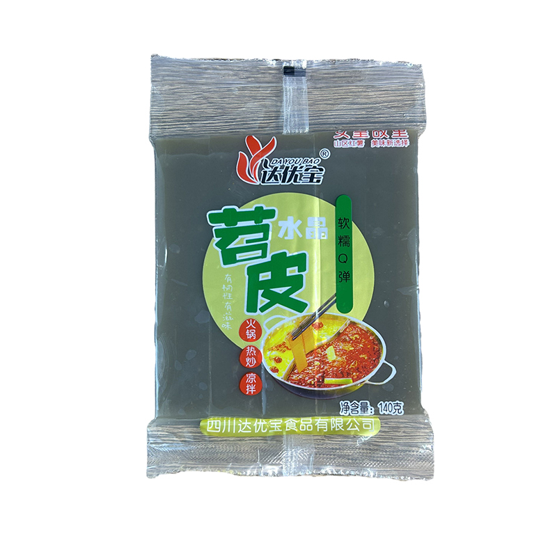 達優(yōu)寶水晶燒烤苕皮商用140g*80袋小片火鍋紅薯寬粉串串冒菜鮮粉