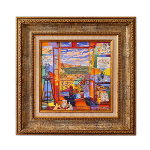 犀牛艺廊《out of the window》野兽派色彩斑斓画中画客厅装饰画