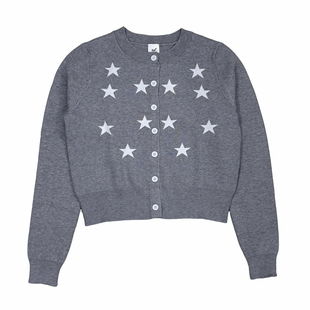 小猫藏星starrykitty灰色开衫毛衣针织宽松软糯「把星星穿身上