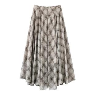 拉夏贝尔/La Chapelle高腰显瘦百搭半身裙女夏季新款大摆a字群子