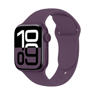 适用于苹果10版手表表带11带液态硅胶iwatchSE运动透气s9一体式s8/s7/s6女款夏季韩版ultra 3/2/1替换腕带男