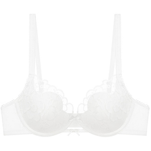 好奇小姐性感内衣女纯欲大胸显小文胸罩套装小胸薄防下垂白不空杯