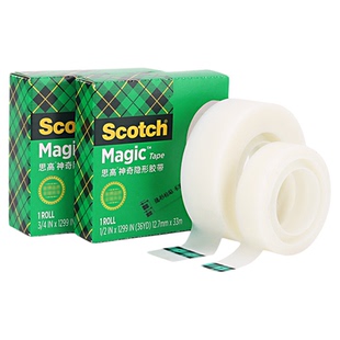 3M思高神奇隐形胶带纸粘字贴错题耐撕粘贴复印可复制学霸学生用女抄题整理神器透明改错答案转印笔记学习纠错