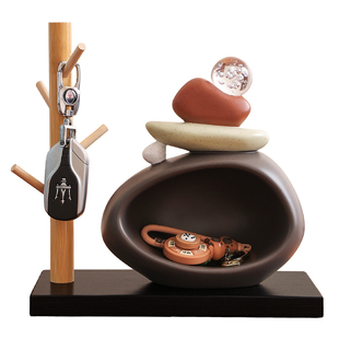 轻奢时来运转摆件入户玄关钥匙收纳客厅桌面高档装饰乔迁搬家礼物