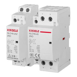 小型直流接触器40A 63A DC12V 24V模数化导轨常开2P NLCH8-25定制