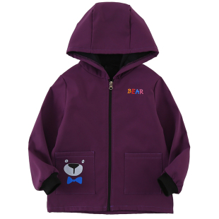 男童罩衣洋气冬长袖防水儿童围裙加绒羽绒服画画罩衫宝宝吃饭围兜