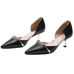 【33码粉丝福利】73Hours女鞋春夏新款乐福鞋高跟单鞋女凉鞋拖鞋