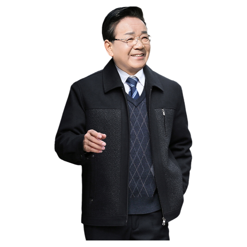 爸爸冬装外套中年男装60岁爷爷