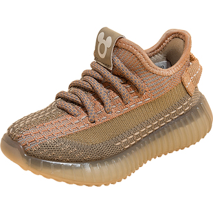 迪士尼儿童鞋男童运动鞋春秋季女童透气跑鞋子中大童一脚蹬椰子鞋