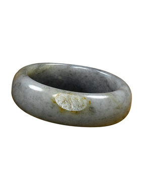 紫润轩和田玉青花宽版红皮手镯