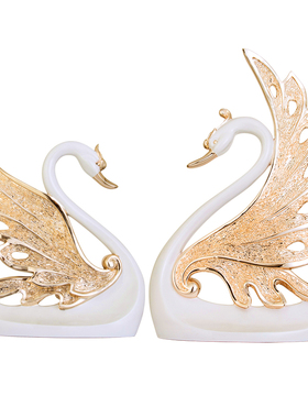 欧式家居装饰创意天鹅摆件一对