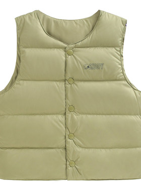 史努比童装儿童羽绒服内胆马甲男童女童宝宝秋冬坎肩小孩背心90绒