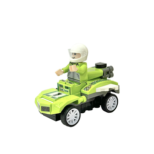 Bros Block国产积木回力卡丁车小颗粒拼装人仔儿童玩具男孩子礼物