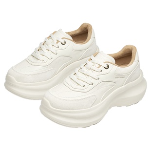 KISSCAT接吻猫[7.5cm小泡芙长腿鞋]26新厚底休闲小白鞋增高老爹鞋