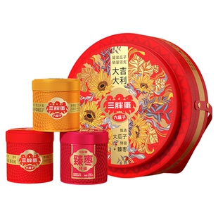 三胖蛋年货礼高档坚果礼盒原味葵花子送礼南瓜子红枣礼盒装大瓜子