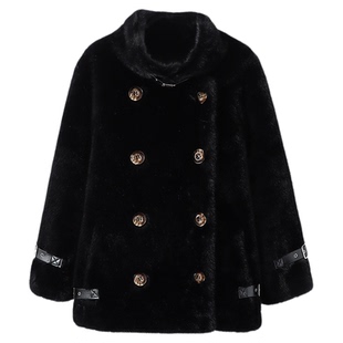 ROCOCO/洛可可2025新款毛茸茸外套女小个子仿水貂绒加厚高领上衣