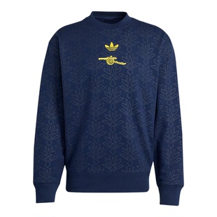 Adidas/阿迪达斯正品三叶草男士休闲圆领套头足球运动卫衣JZ4106