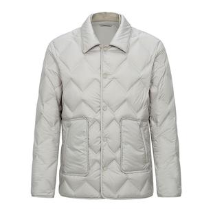 【轻柔鹅绒服】东博利尼25秋冬老钱风夹克轻薄羽绒服男短款鹅绒服