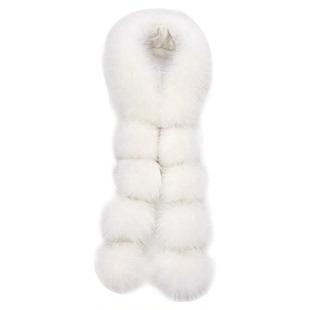 气质灵动球球仿毛皮草围巾秋冬新款仿狐狸毛围巾毛领日常百搭护颈