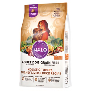 美国进口Halo自然光环成犬粮健美体态大包装狗粮袋装1.8kg/9.5kg