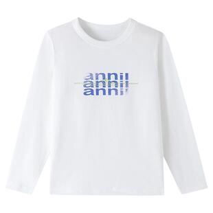 【全棉速干T】安奈儿童装男童女童圆领长袖T恤2026春新款运动休闲