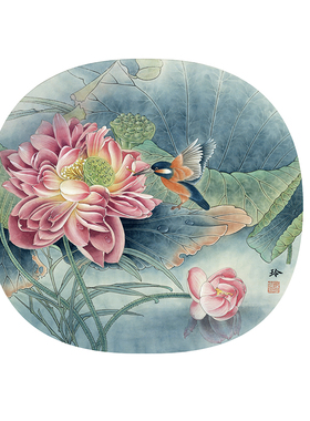 工笔画打印白描底稿荷花文字临摹