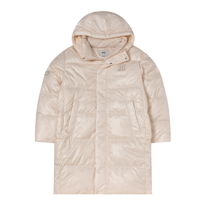 MLB儿童纯色长款连帽鹅绒羽绒服