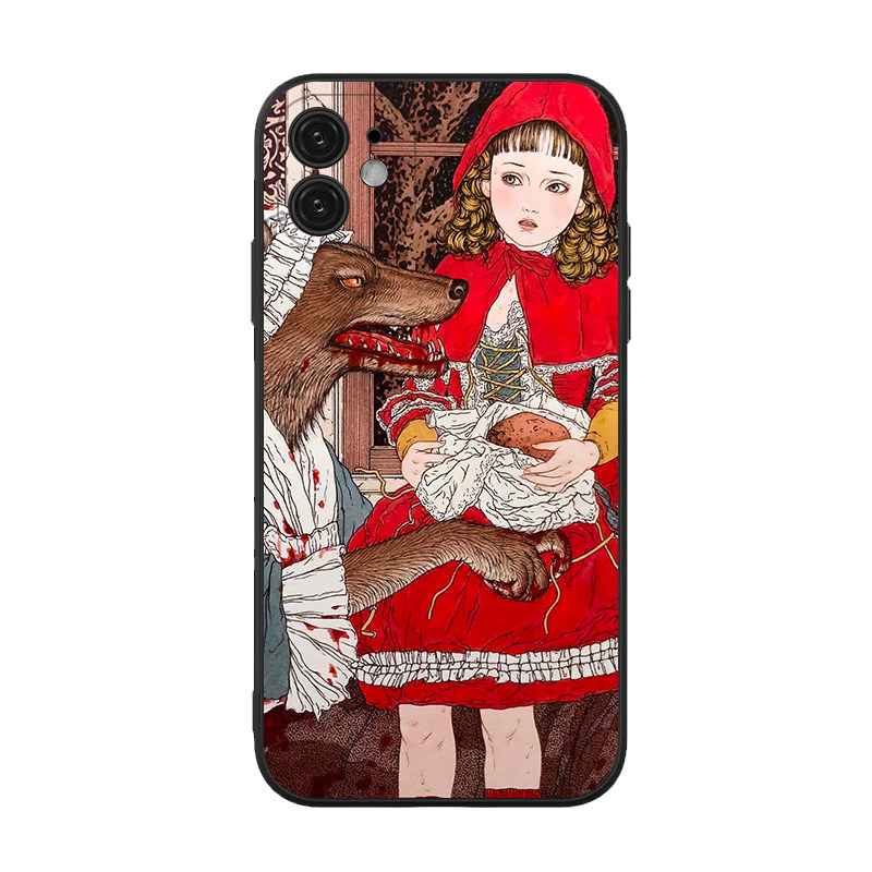 暗黑童话小红帽山本タカトTakatoYamamoto手机壳适用iPhone14/15promax液态硅胶钢化玻璃全包镜头