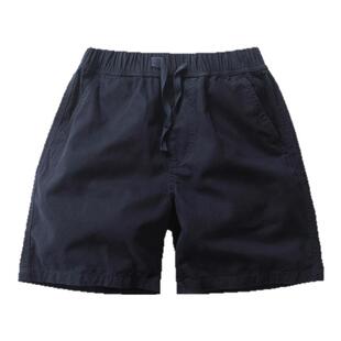 NBW休闲短裤男款纯棉 美式简约松紧腰四分休闲裤工装裤日系复古潮