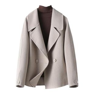 羊毛呢外套女短款西装领韩版休闲呢子小个子秋冬新款高端羊毛大衣